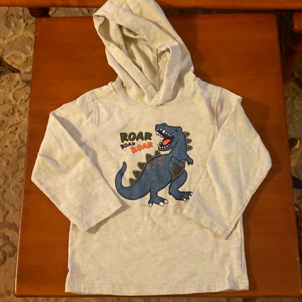 Toddler dinosaur long sleeve hooded shirt
